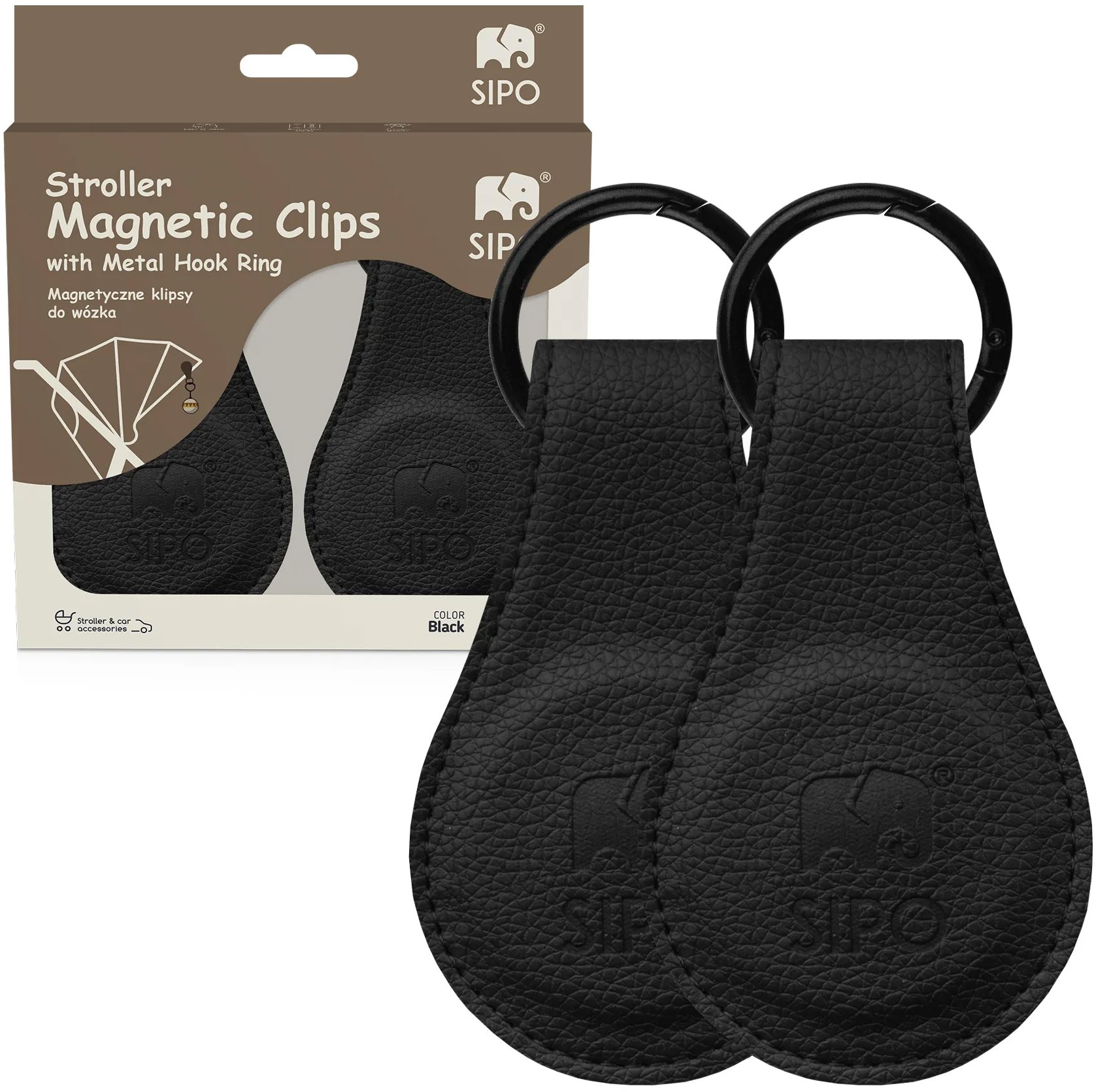 Sipo Magnetický klip 2 ks černý