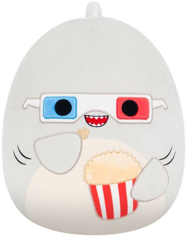Squishmallows Šedý žralok s popcornem Gordon