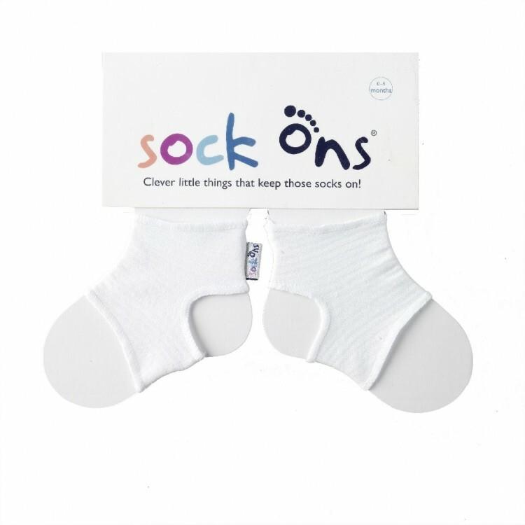 Sock Ons Návleky na dětské ponožky, White 0-6 m