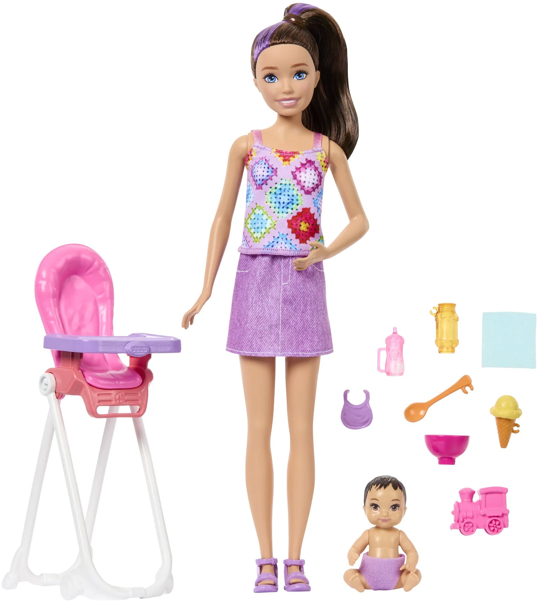 Barbie Skipper Babysitter Chůva s jídelní židličkou