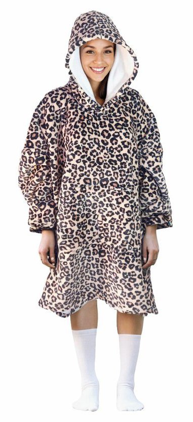 Cozy Noxxiez Leopard - hřejivá televizní mikinová deka pro teenagery a dospělé
