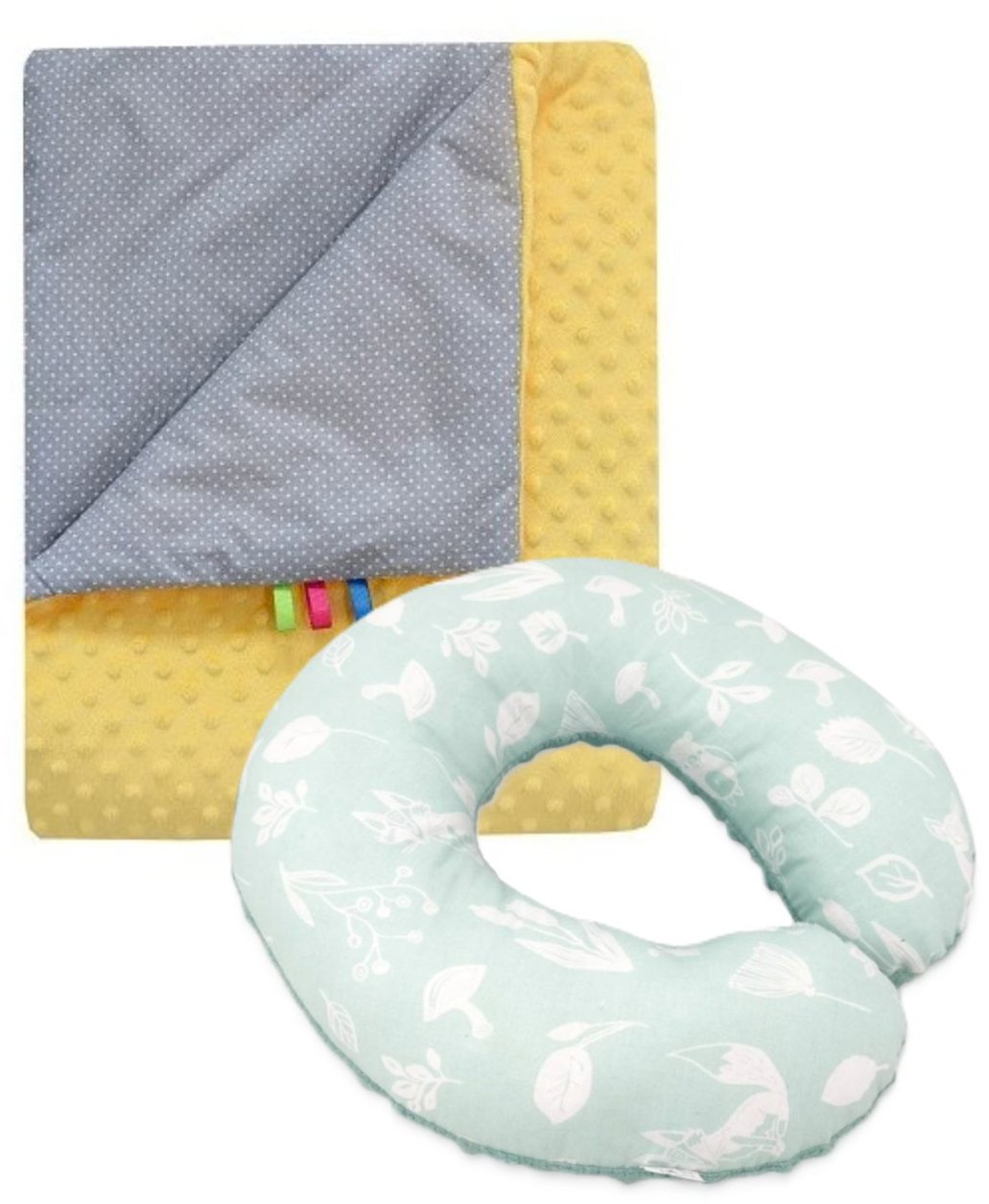 COSING Set Minky deka + nákrčník Mini les žlutý/zelený