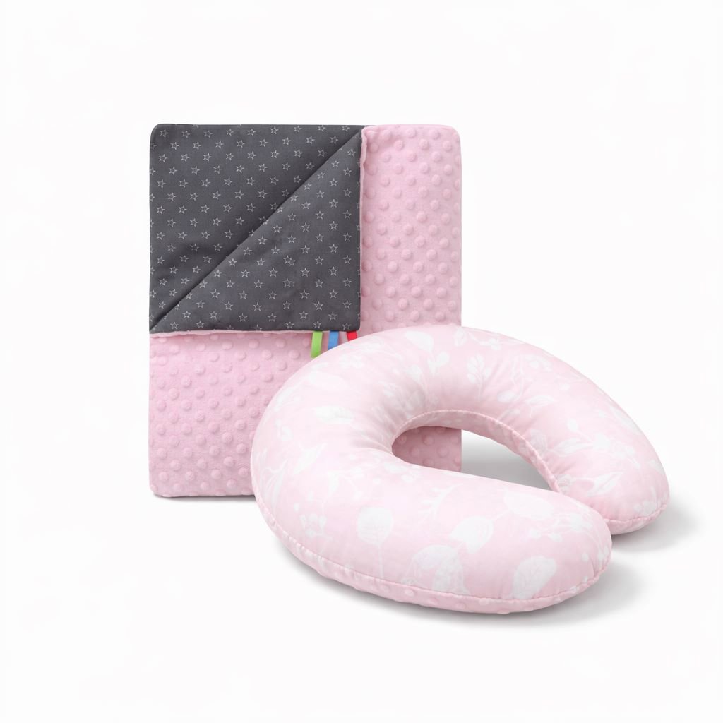COSING Set Minky deka + nákrčník Mini les růžový