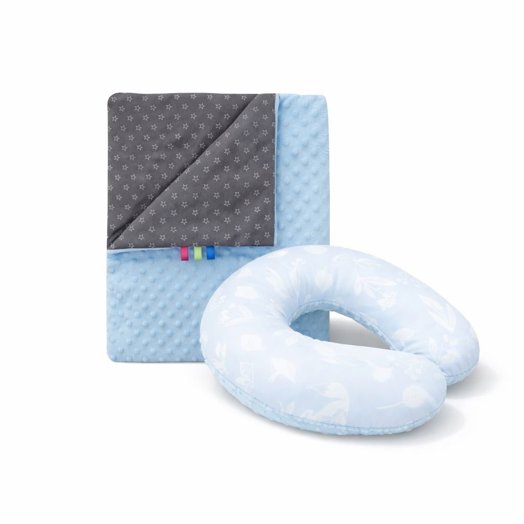 COSING Set Minky deka + nákrčník Mini les modrý