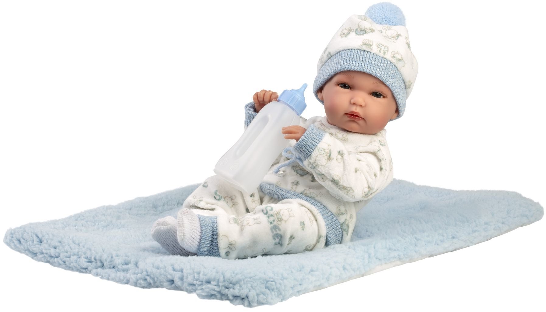Llorens 63509 New Born chlapeček - realistické miminko s celovinylovým tělem - 35 cm