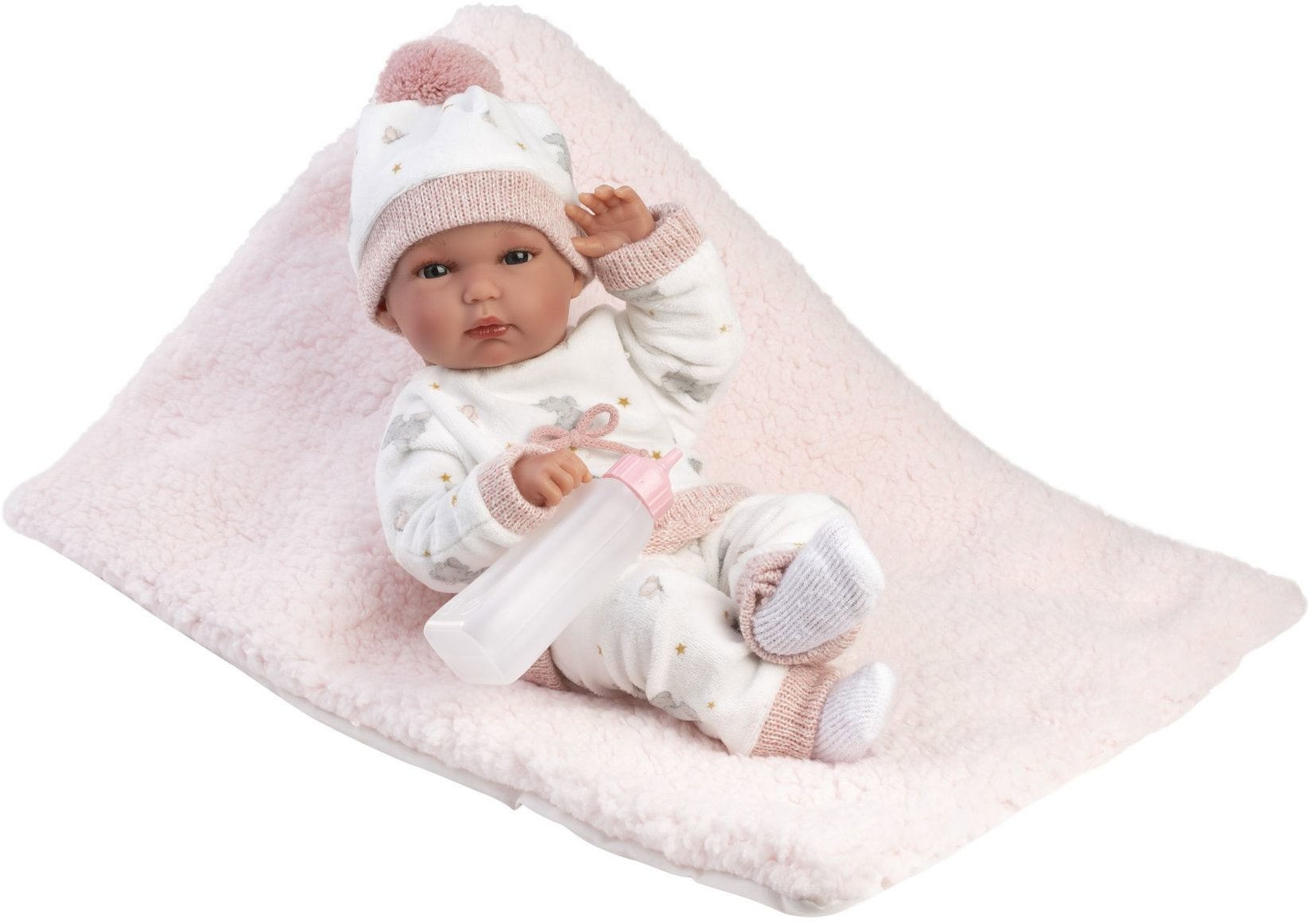 Llorens 63510 New Born holčička - realistické miminko s celovinylovým tělem - 35 cm