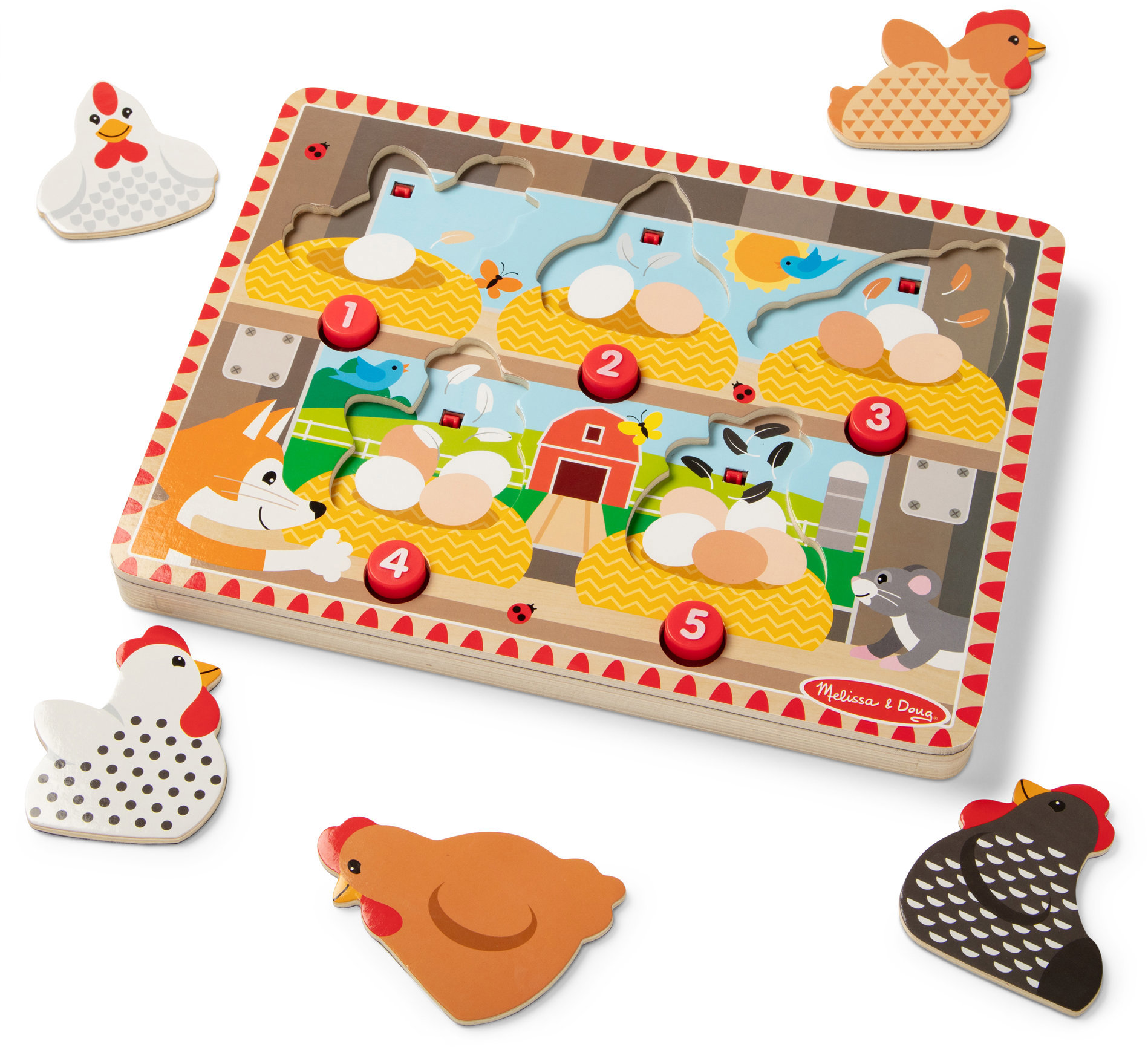Melissa & Doug Puzzle s vyskakujícímy slepičkami