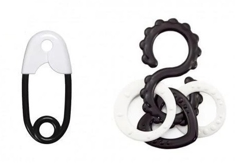 Profibaby Chrastítko černobílé 13 cm, 2 ks