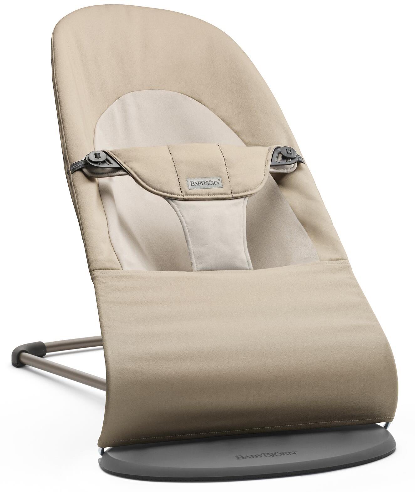 Babybjorn lehátko Balance SOFT Khaki/Beige Woven, tmavě šedá konstrukce