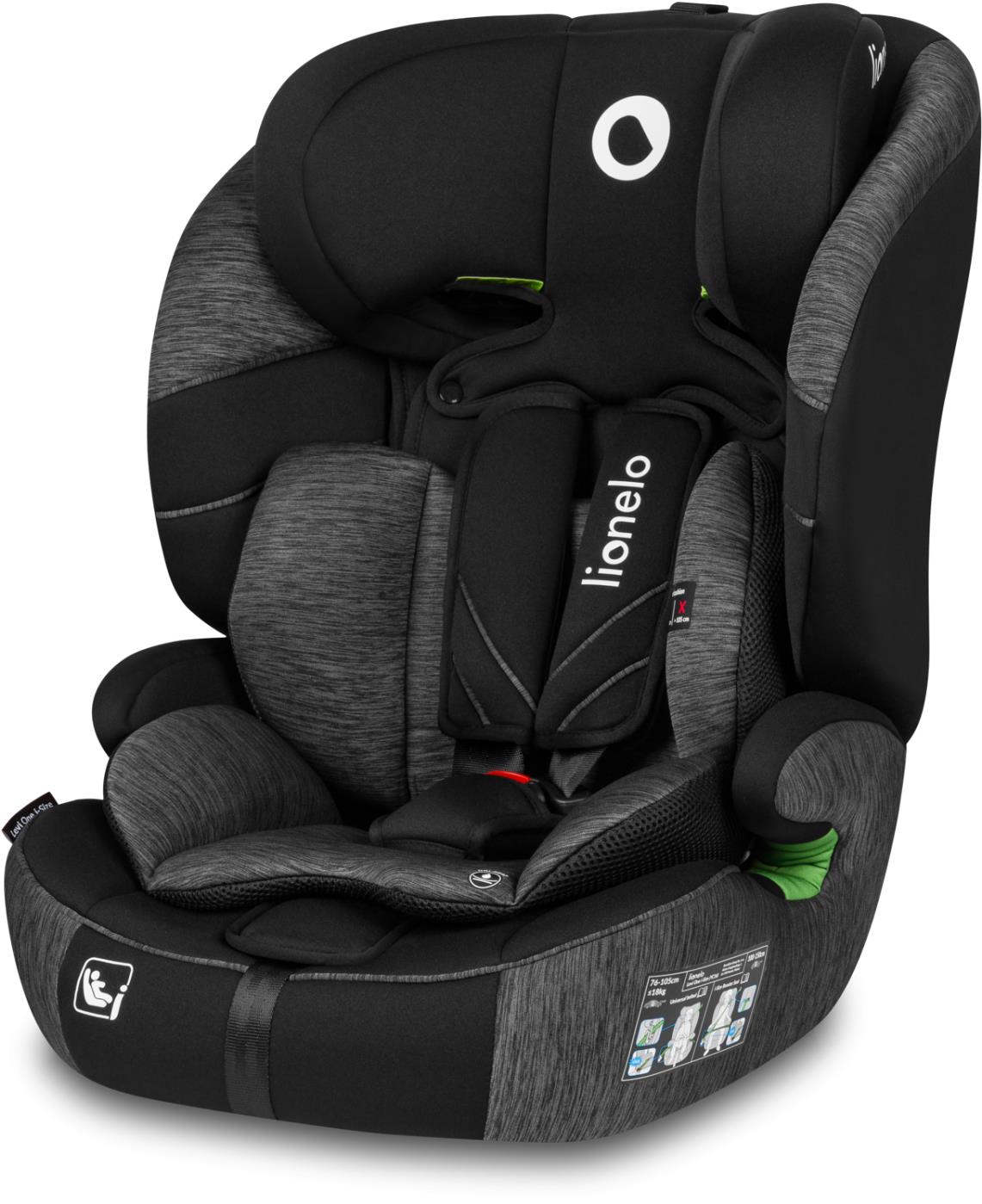 Lionelo Levi One i-Size Black Grey