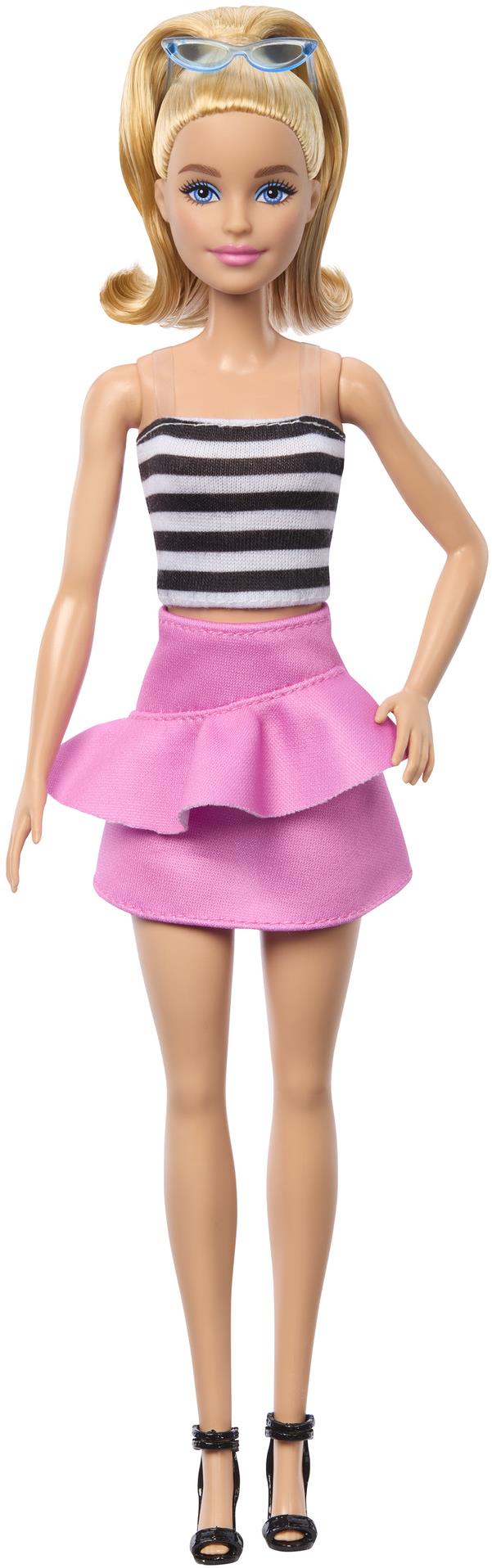 Barbie Modelka - Růžová sukně a pruhovaný top