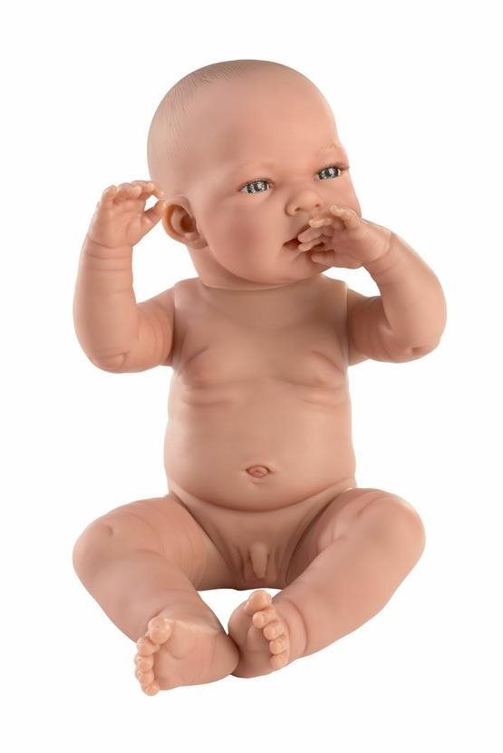 Llorens 84301 New Born Chlapeček - realistická panenka miminko s celovinylovým tělem - 43 cm