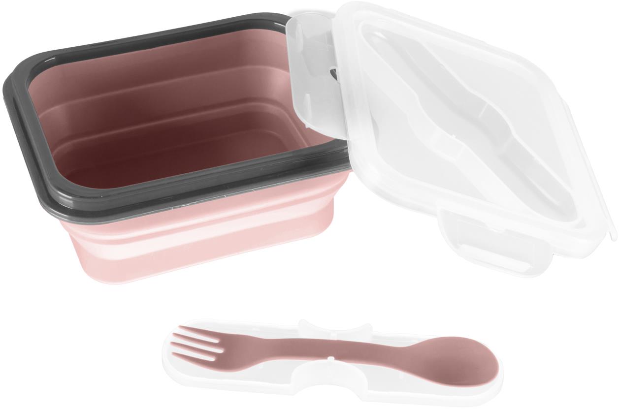 Svačinový box s příborem malý Old Pink