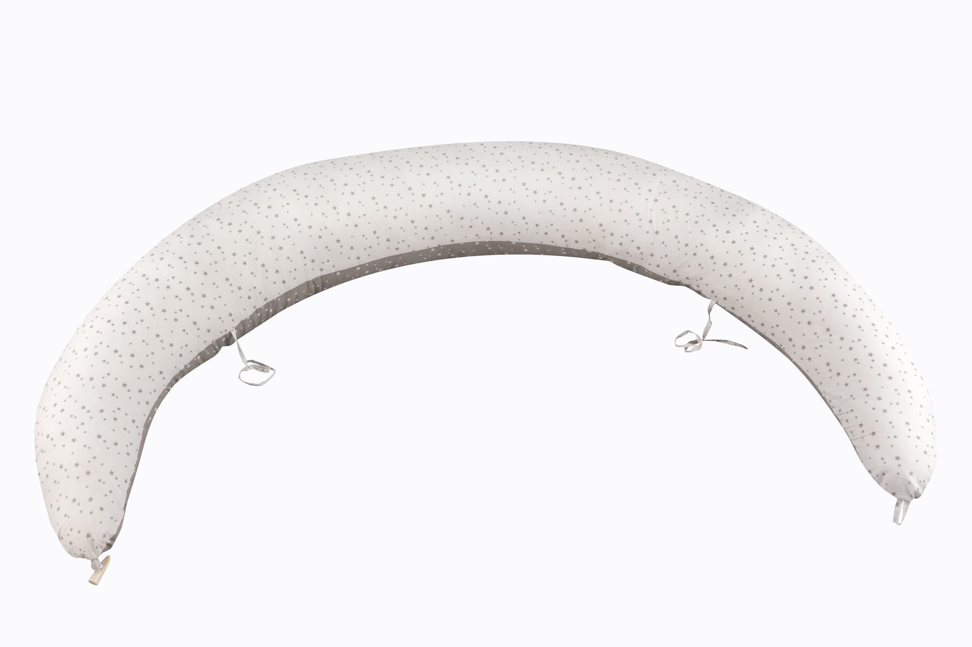 Bomimi Abra multifunkční polštář XXL Hvězdičky bílý/šedý