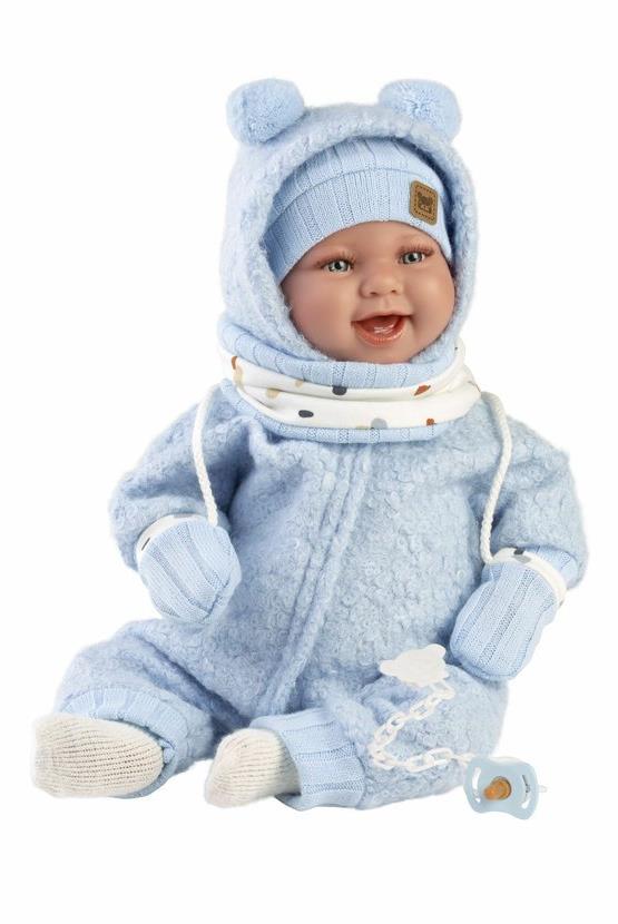 Llorens 84479 New Born - realistická panenka miminko se zvuky a měkkým látkovým tělem - 44 cm