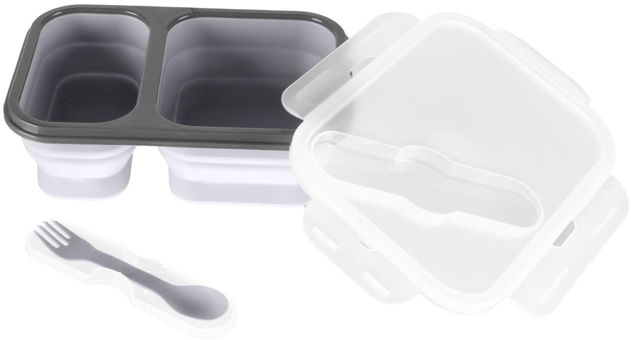 Svačinový box Zopa s příborem velký Dove Grey