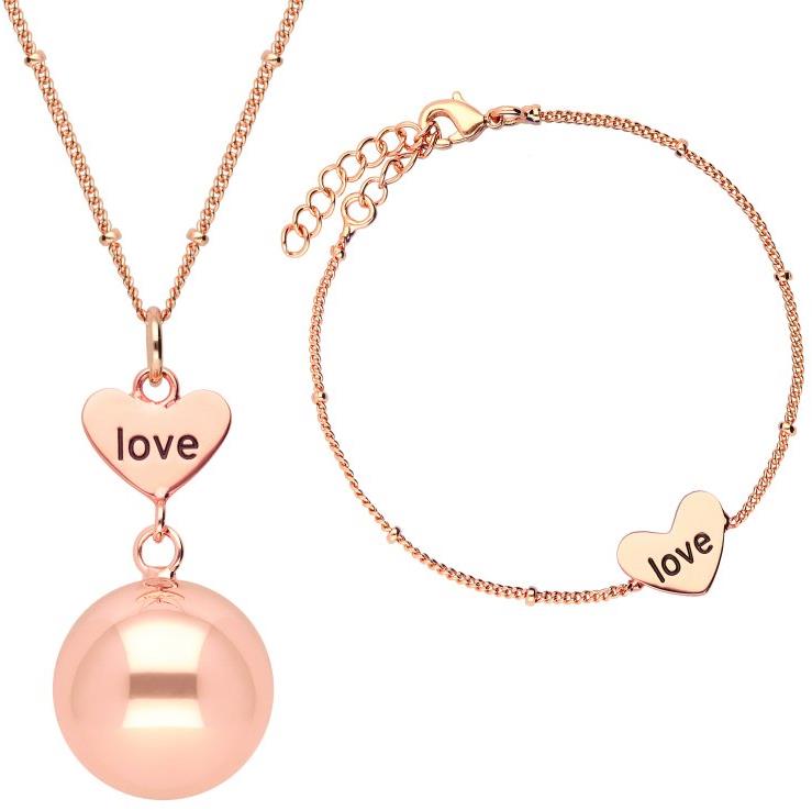 Bola Rolnička s náramkem Heart and Love in rose gold