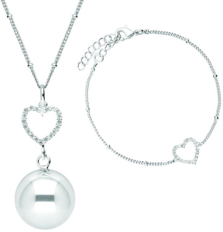 Bola Rolnička s náramkem Crystal Heart in silver