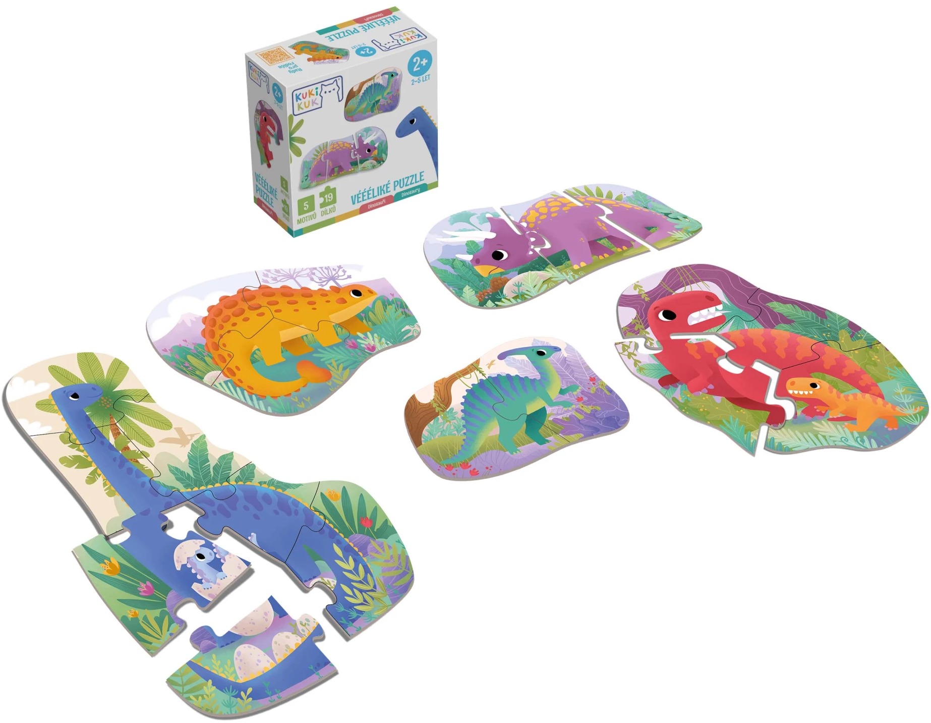 KukiKuk Véééliké puzzle Dinosauři