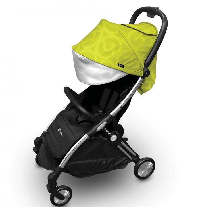 BabyStyle Hybrid Ezyfold Chrom Silver rám a bouda Wasabi