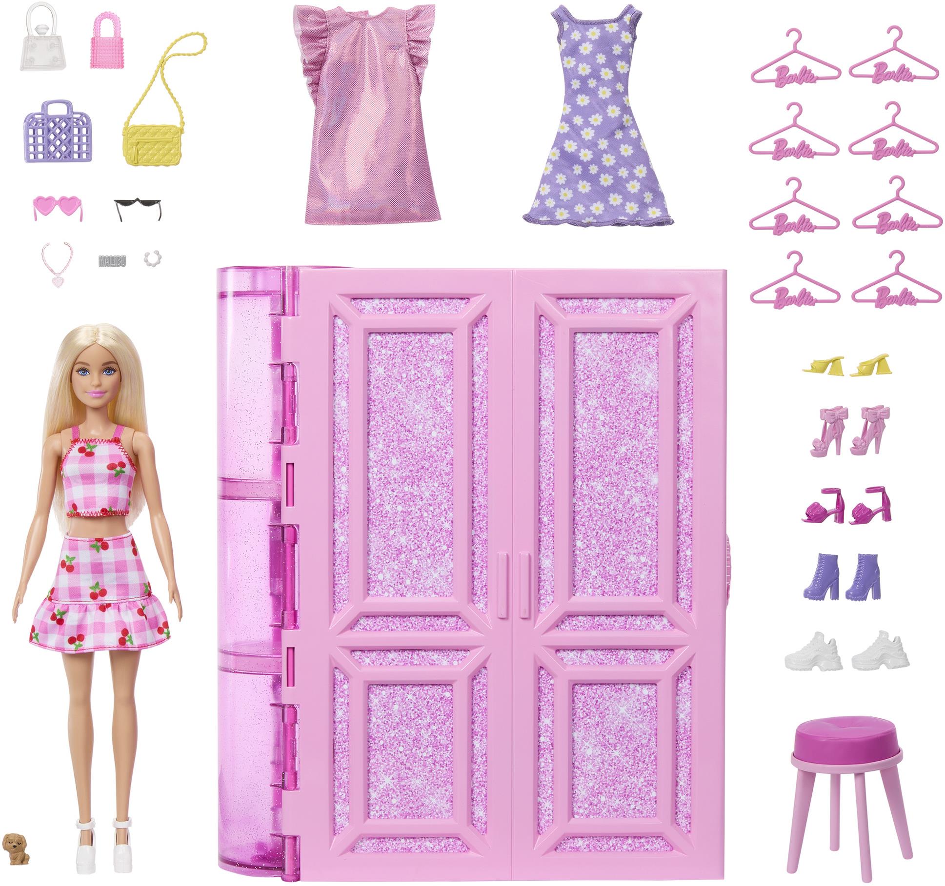 Barbie Šatník snů v pastelových barvách s panenkou, oblečky a doplňky