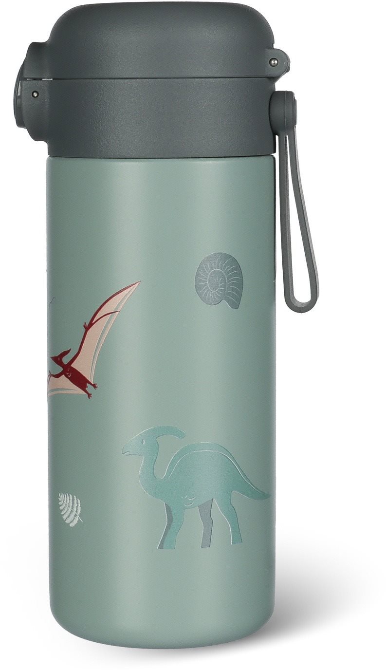 Zopa Termoska na tekutiny s brčkem a silikonovým držákem Dino 350 ml
