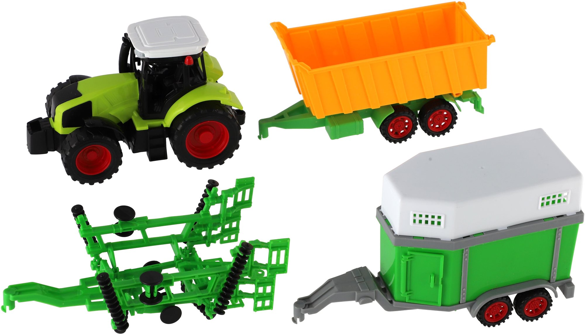 Teddies Traktor s vlekem 3 ks