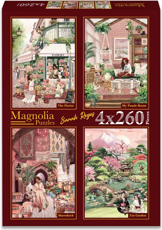 Magnolia Květinářství, Můj pokoj, Marrákeš a Čajová zahrada 4x260 dílků