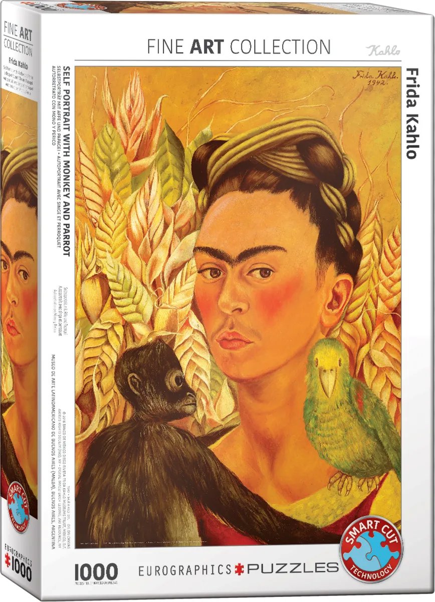 Eurographics Frida Kahlo: Autoportrét s opicí a papouškem 1000 dílků