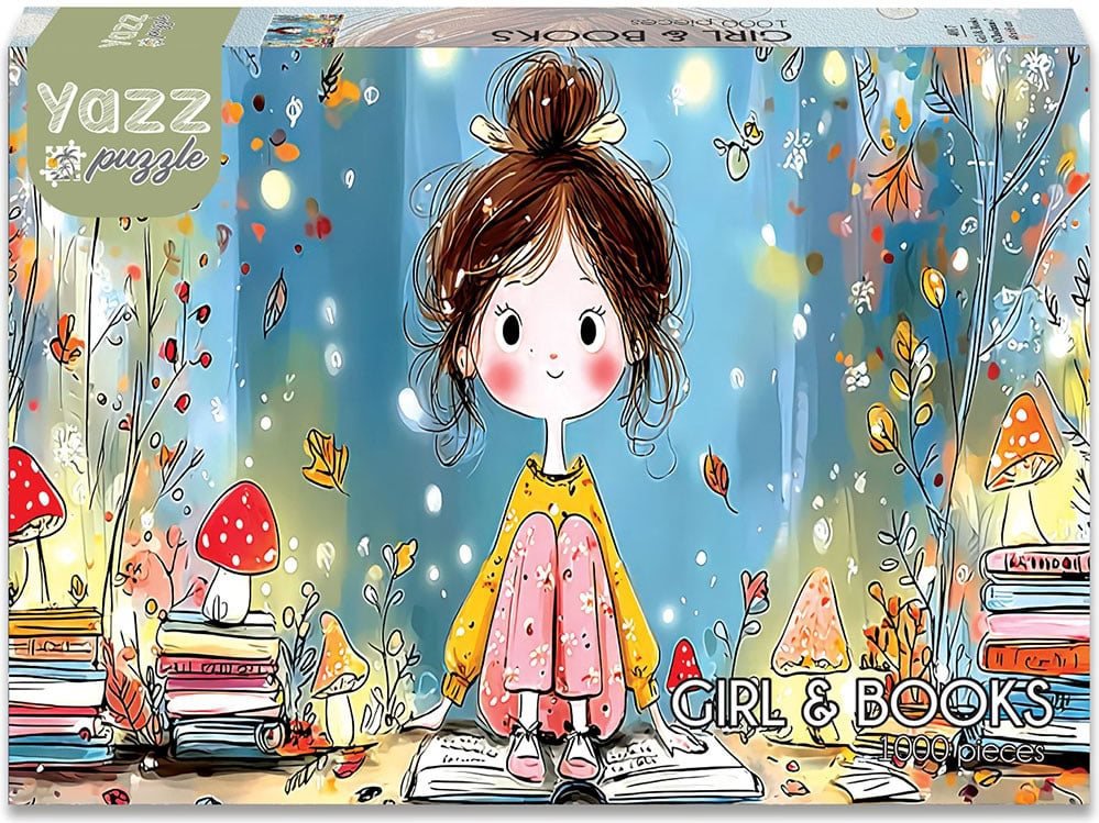 YAZZ Puzzle Dívka a knihy 1000 dílků
