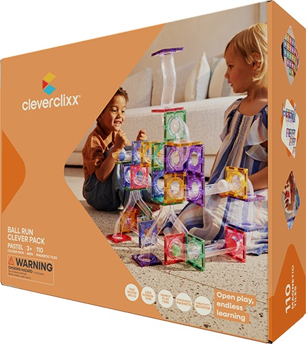 Cleverclixx Kuličkodráha Pastel magnetická 110 ks