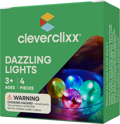 Cleverclixx Svítící kuličky pro kuličkodráhu 4 ks
