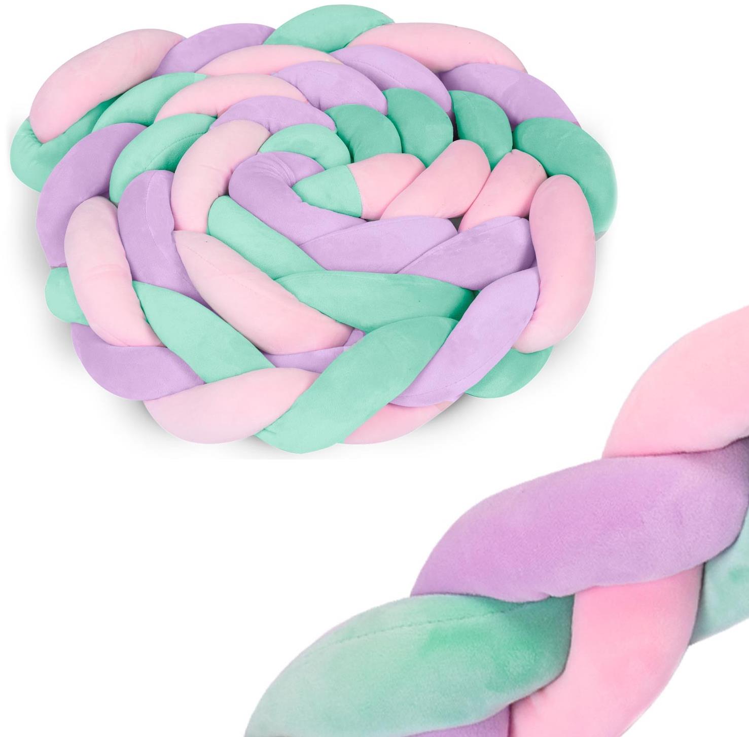 Ricokids nárazník do postýlky 3 m mátově růžový a fialový