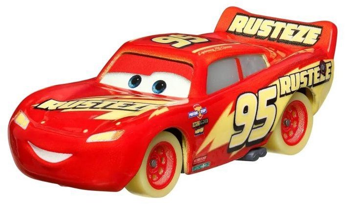 Mattel Disney Cars Glow Racers Lightning Mcqueen