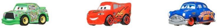 Mattel Disney Cars Mini Racers 3 ks Hudson Hornet, Chick Hicks, McQueen