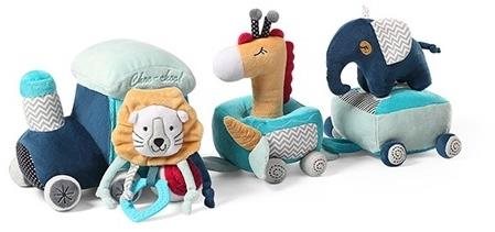 BabyOno Edukační vzdělávací hračka Safari train, modrá
