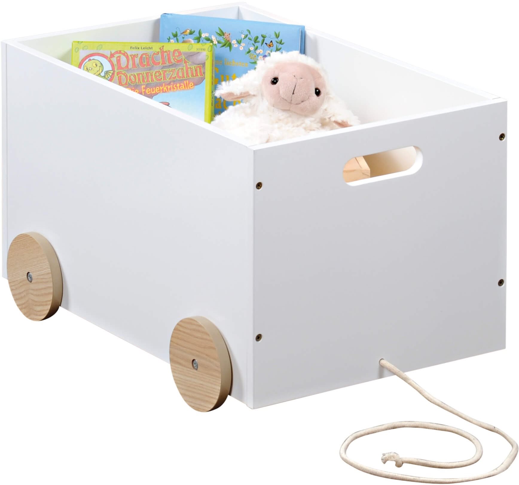 kesper Box na hračky s kolečky, bílý 50 × 35 × 30 cm