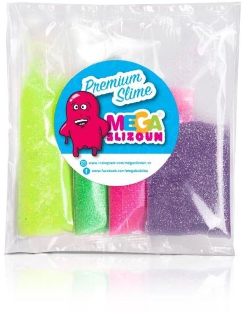 MEGABUBLINA Megaslizoun - sada neonových prášků - 4 barvy