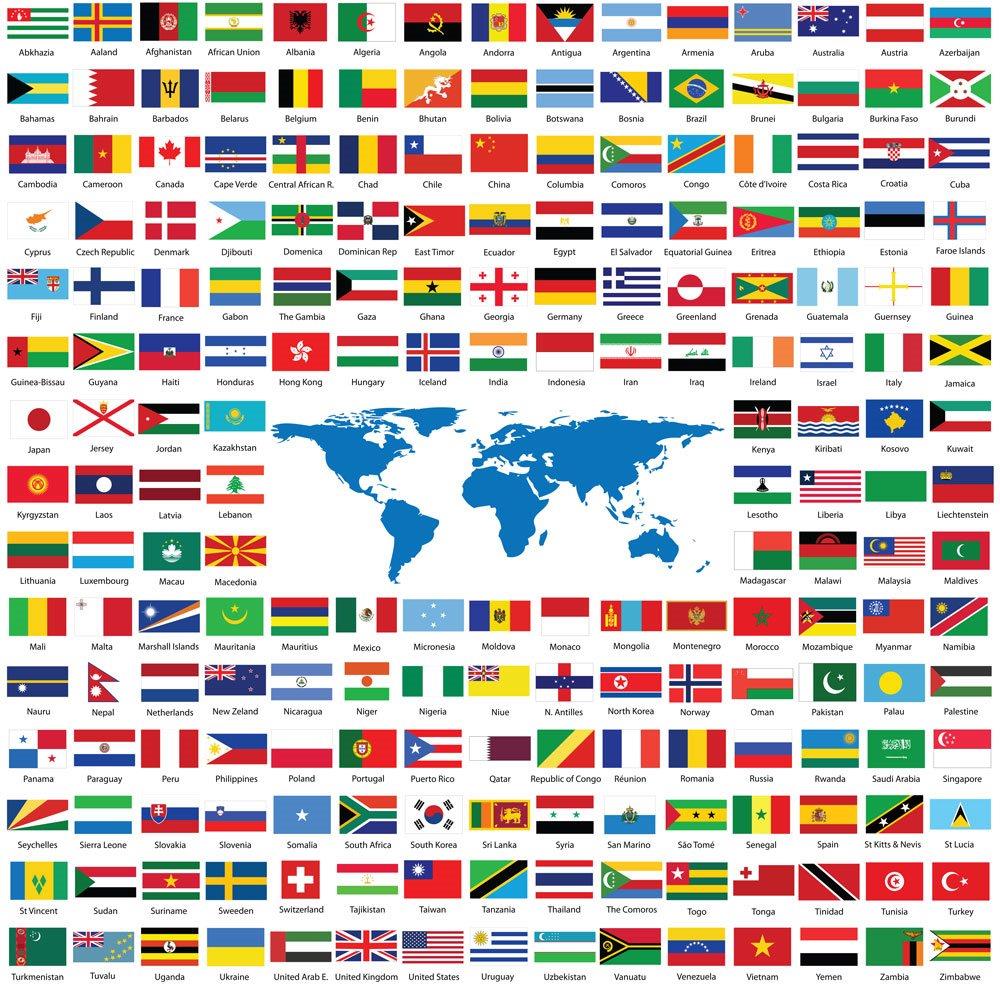 YAZZ Čtvercové puzzle Vlajky 1023 dílků