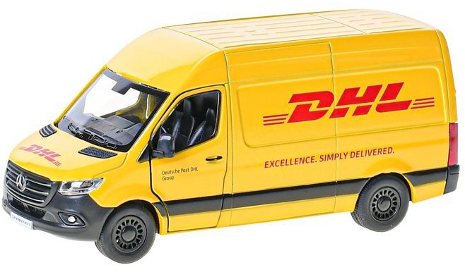 Mikrotrading Mercedes-Benz DHL 12,5 cm, kov, zpětný chod