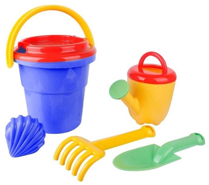 Mikrotrading Sada na písek s kbelíkem 18 cm, 6 ks
