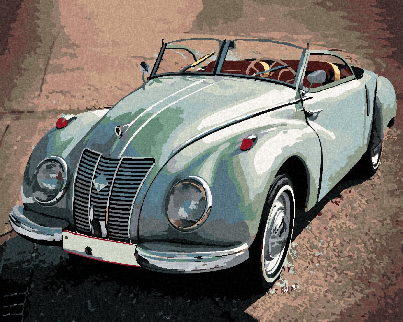 Zuty - Malování Podle Čísel - Zelené Auto Audi, 80X100 Cm, Plátno+Rám