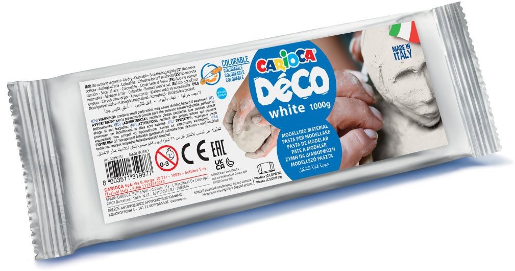 Bílá samotvrdnoucí modelovací hmota 1 kg od Carioca Déco