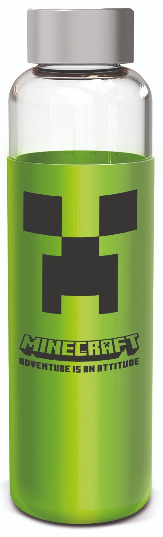 Skleněná láhev s návlekem 585 ml, Minecraft