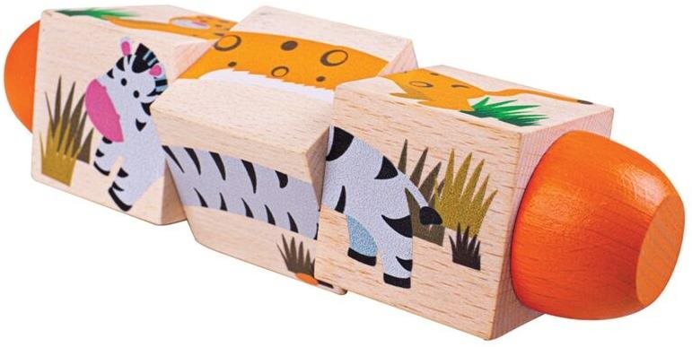 Bigjigs Toys Motorický válec život v džungli