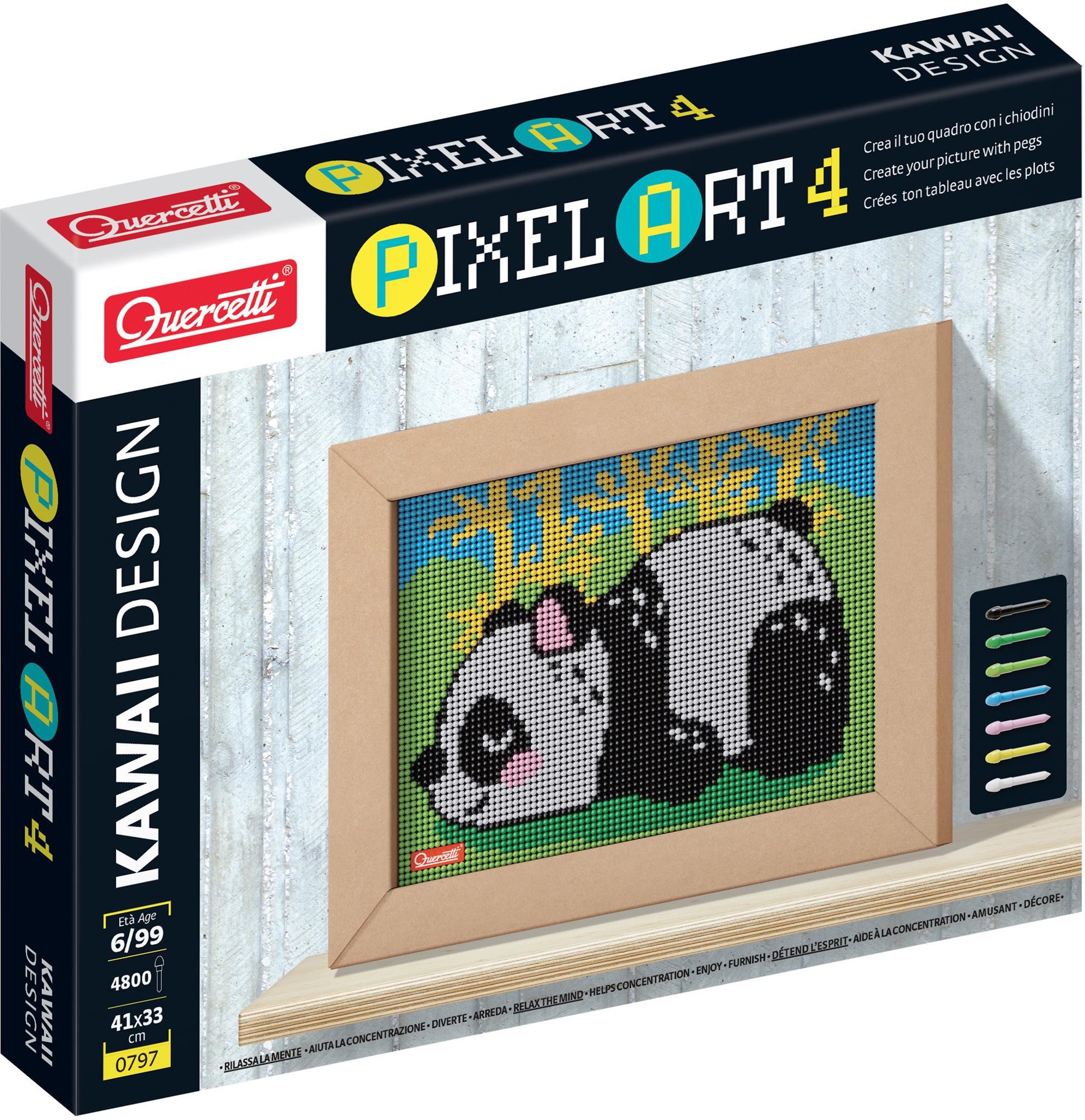 Quercetti Panda – mozaika z kolíčků