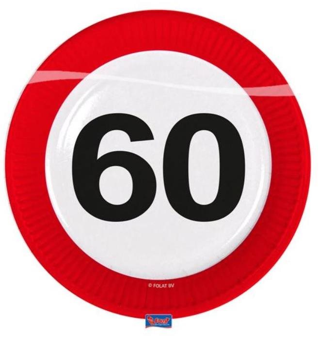 Talíře dopravní značka 60 , 23cm 8ks/bal