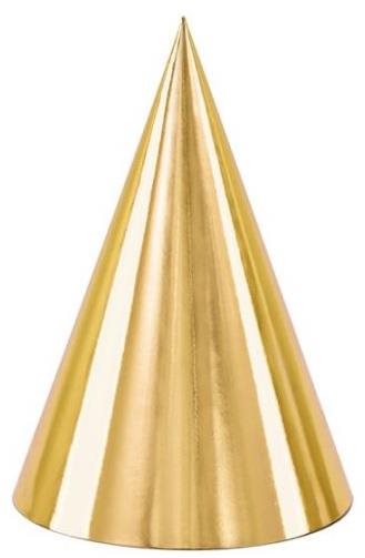 Party kloboučky zlaté - 16 cm - 6 ks