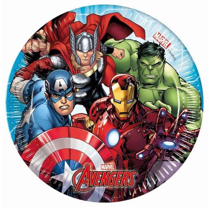 Papírové talíře avengers, 20 cm, 8 ks