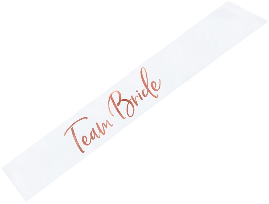Šerpa "team bride" - tým nevěsty, bílá - rozlučka se svobodou - 75cm
